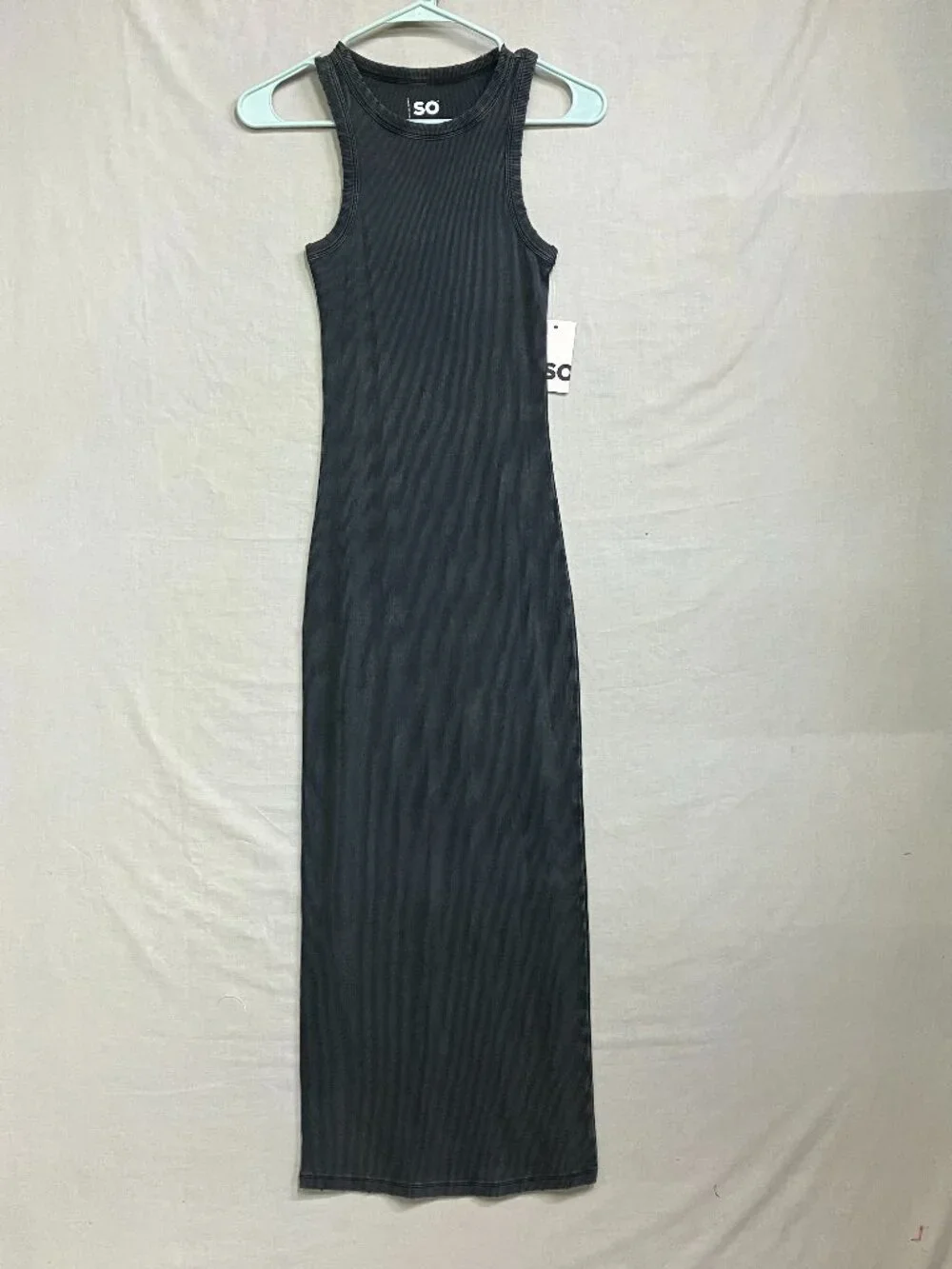 SO Goods for Life Maxi Dress Women's Small Black Tie Dye Ribbed Tank Dress - Picture 1 of 7